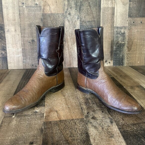 Lucchese Handmade L5339 Vintage Ostrich Roper Western Cowboy Boots Mens 11 D - Picture 10 of 12